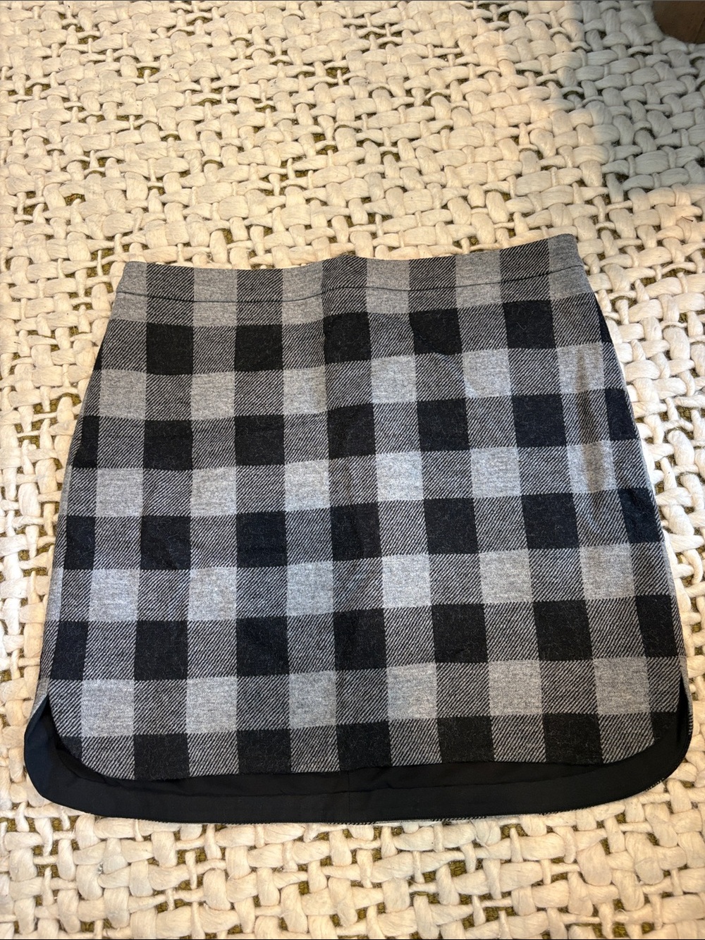 Madewell Women’s Black & Gray Buffalo Plaid Mini Skirt